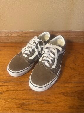 Vans Classic Skate Sneakers in Brown and White